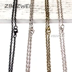 ZBOZWEI, 10 шт.лот, ширина 1 мм, цепочка с обработанными звеньями, черныйсеребристыйбронзовый цвет, цепочки, ожерелья для женщинмужчин, аксессуары