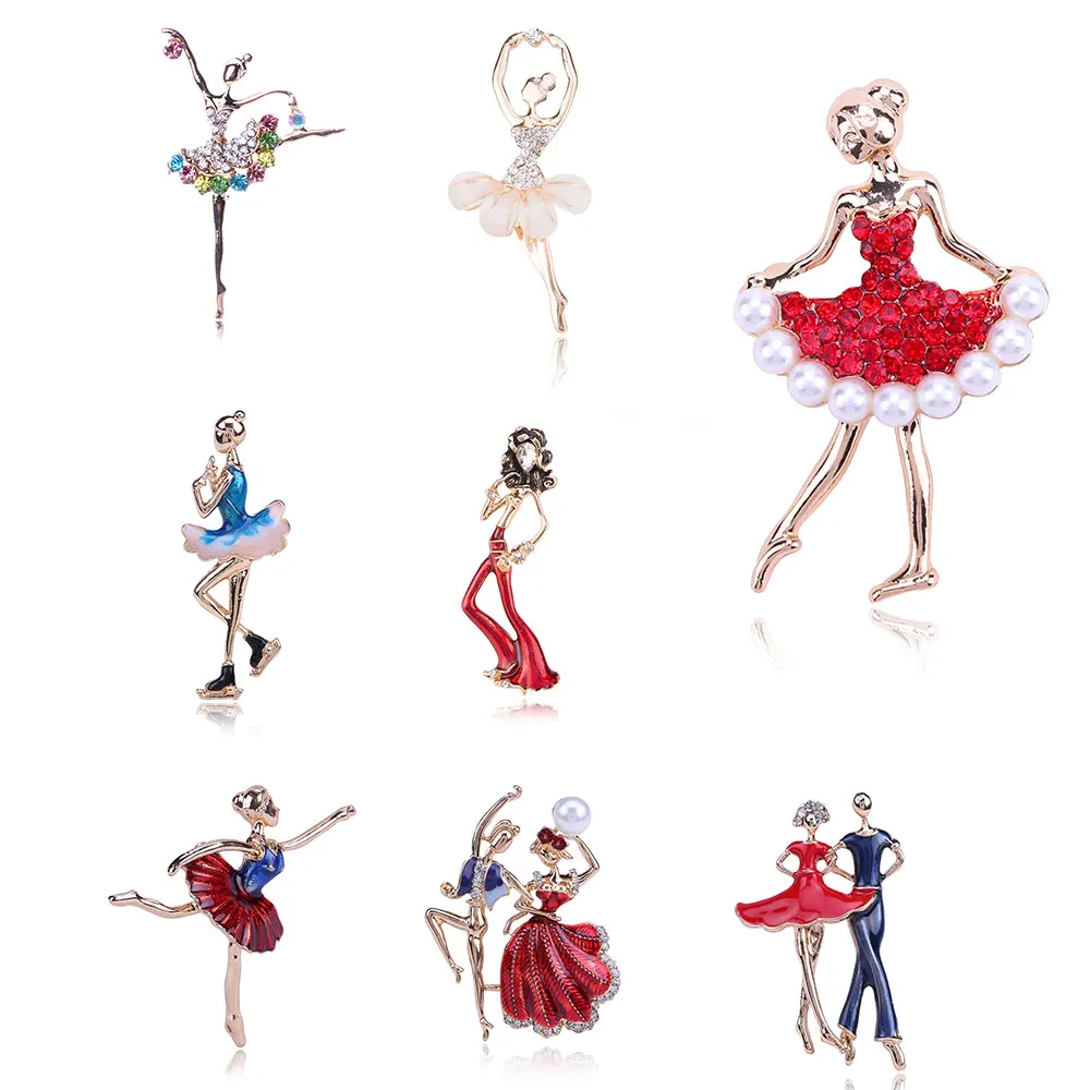 Изысканная юбка из Броши со стразами красного розового золота с красивыми