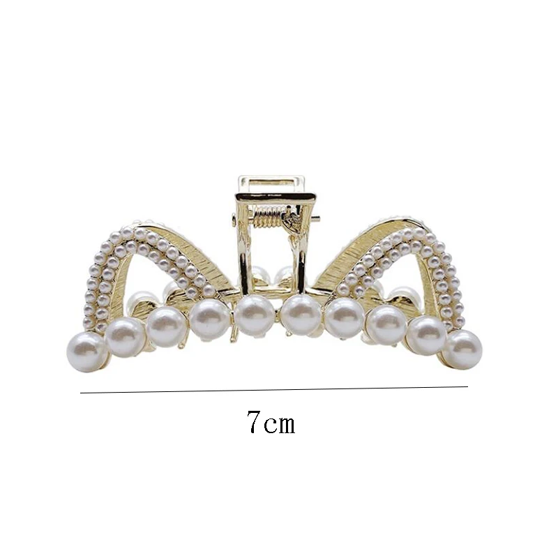 

Korea Elegant Crystal Imitation Pearl Women Hair Claws Hairpin Crab Metal Geometric Hair Clips Barrettes Fashion Hair Accessorie