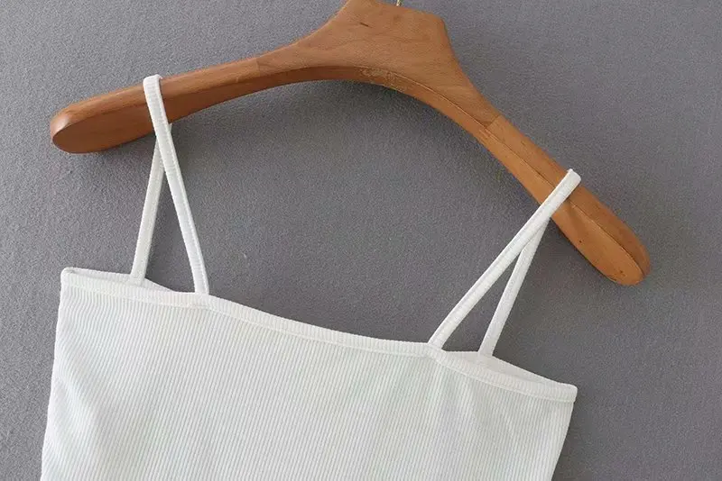 

Sexy white open wire women camis Fashion slim 2021 summer lady tank tops Vintage chic Asymmetry female short tops