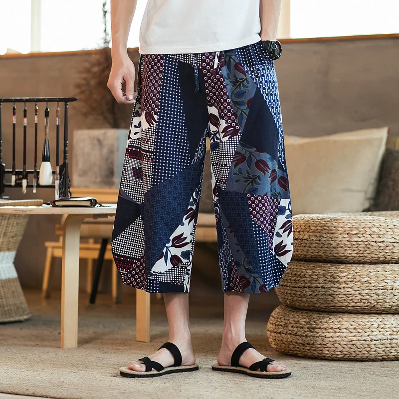 Женские Мешковатые шаровары в стиле хип-хоп хлопково-льняные брюки с завышенной