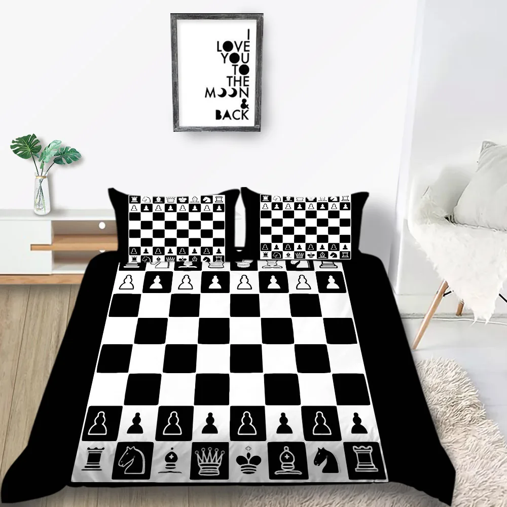 

Thumbedding Chess Bedding Set King Cartoon Funny 3D Printed Duvet Cover Queen Soft Double Full Twin Single High End Bed Set