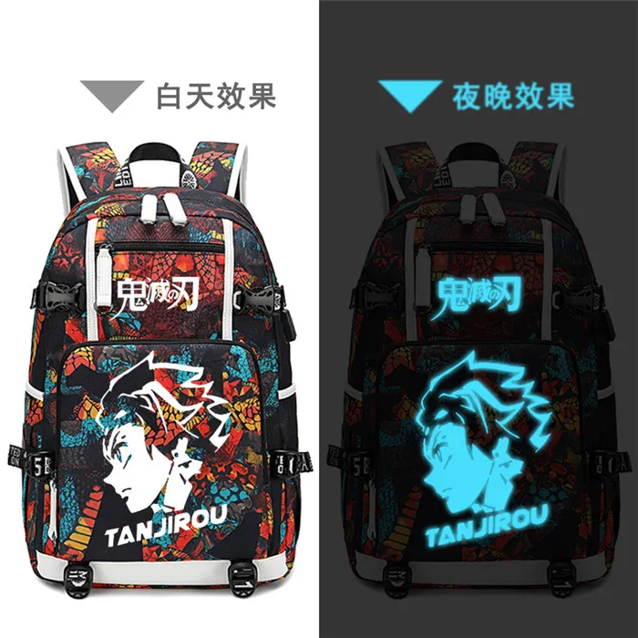 Demon Slayer: Kimetsu no Yaiba женский рюкзак аниме Bookbag нейлоновые школьные сумки большой дорожный рюкзак унисекс рюкзак для ноутбука - Цвет: 15