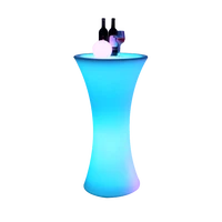 Rechargeable LED illuminated Cocktail Table Waterproof Glowing Led Bar Table Lighted Up Coffee Table Bar KTV Disco pParty Supply