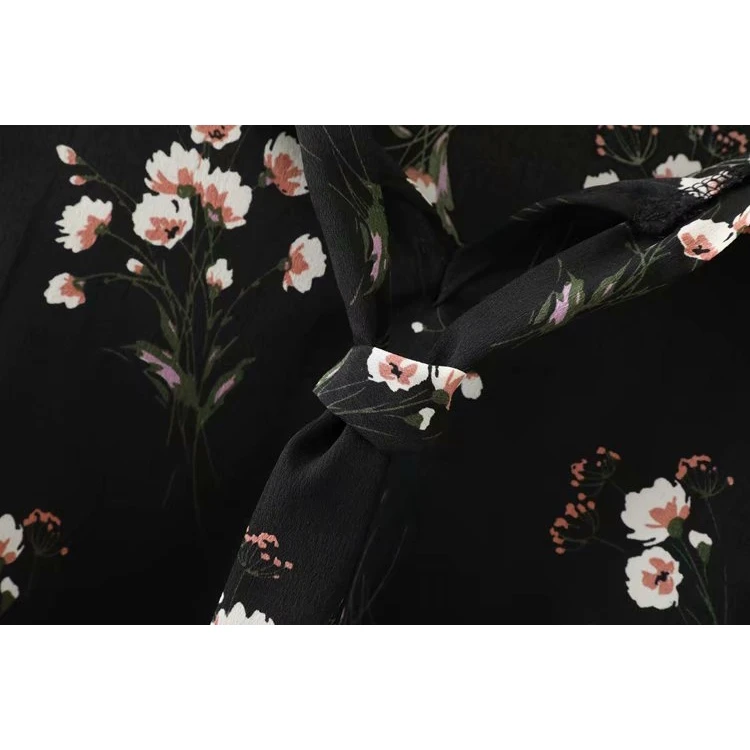 Женское шифоновое платье с цветочным принтом и рукавом 3/4|Женские платья| |