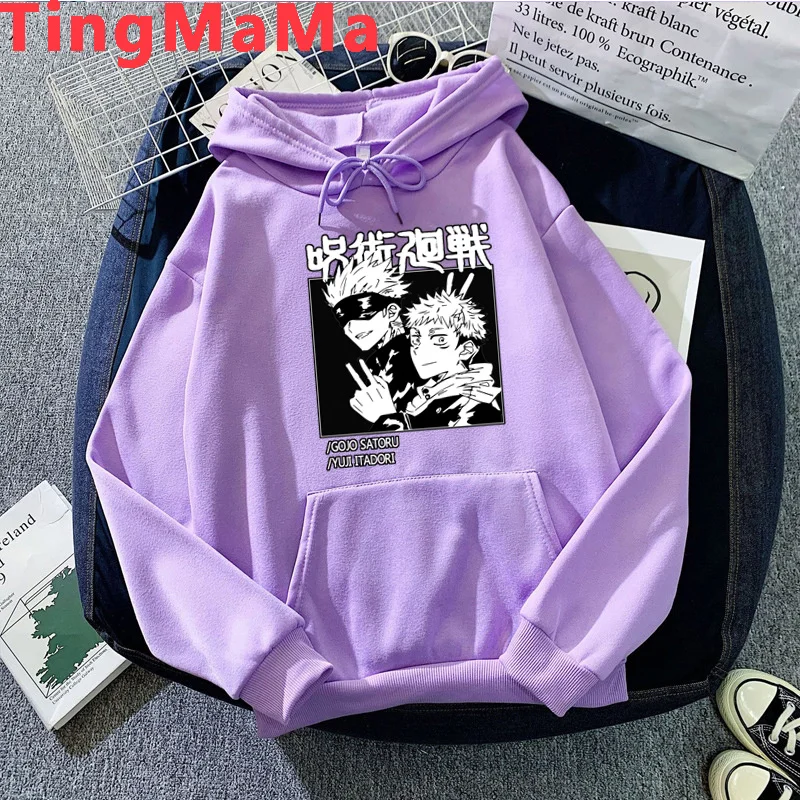 

Худи женское с принтом юютсу кайзен, свитшоты женские с рисунком в стиле аниме, размера плюс Korea