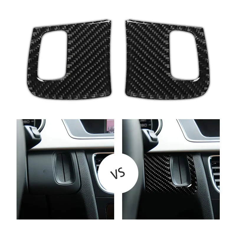 

For Audi A4 B8 2009 2010 2011 2012 2013 2014 2015 Carbon Fiber Key Engine Start Hole Panel Frame Cover Trim