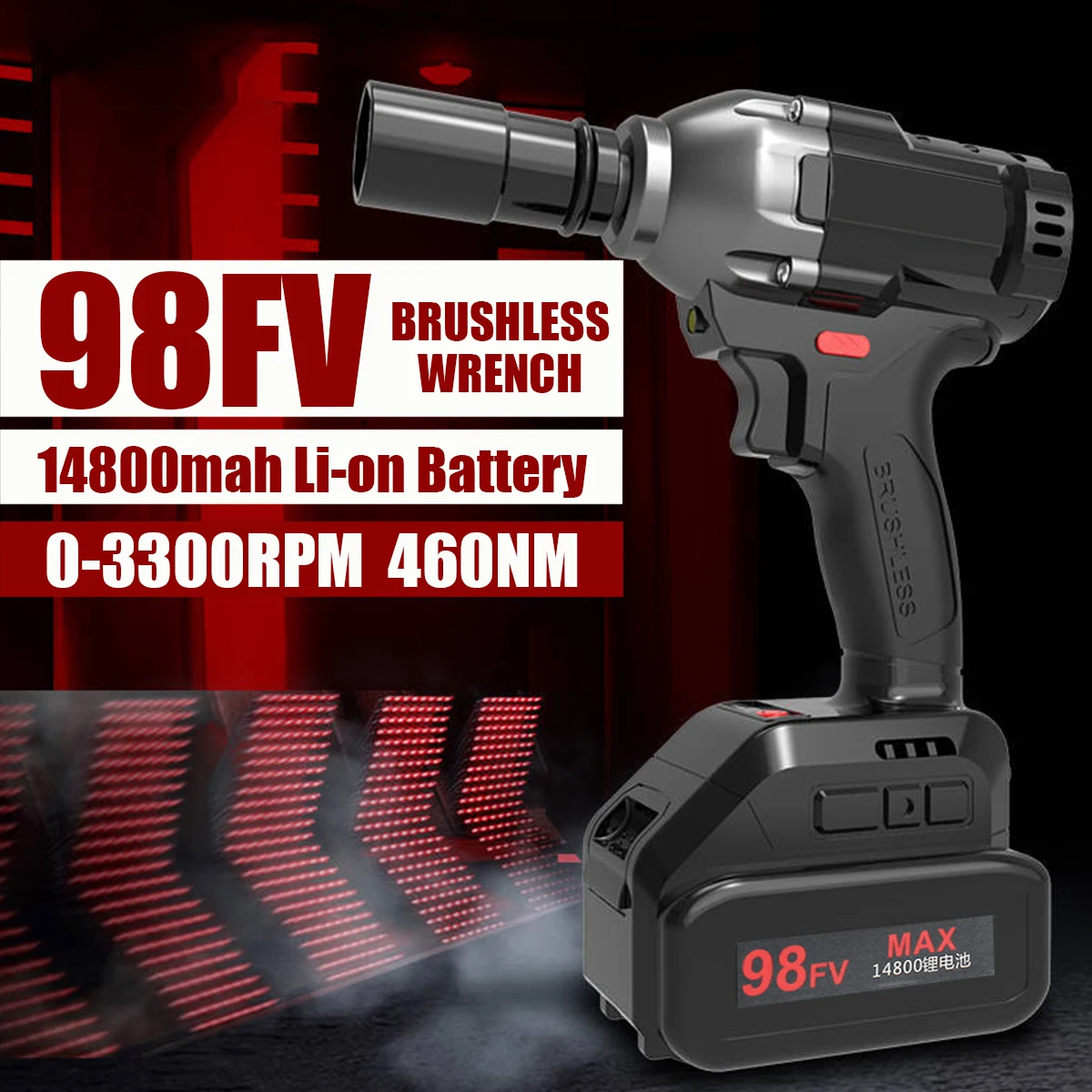 98VF аккумуляторная электрическая отвертка Ударная дрель розетка 1/2 ''перезаряжаемая Li-on батарея для ремонта автомобильных шин гаечный ключ электроинструменты