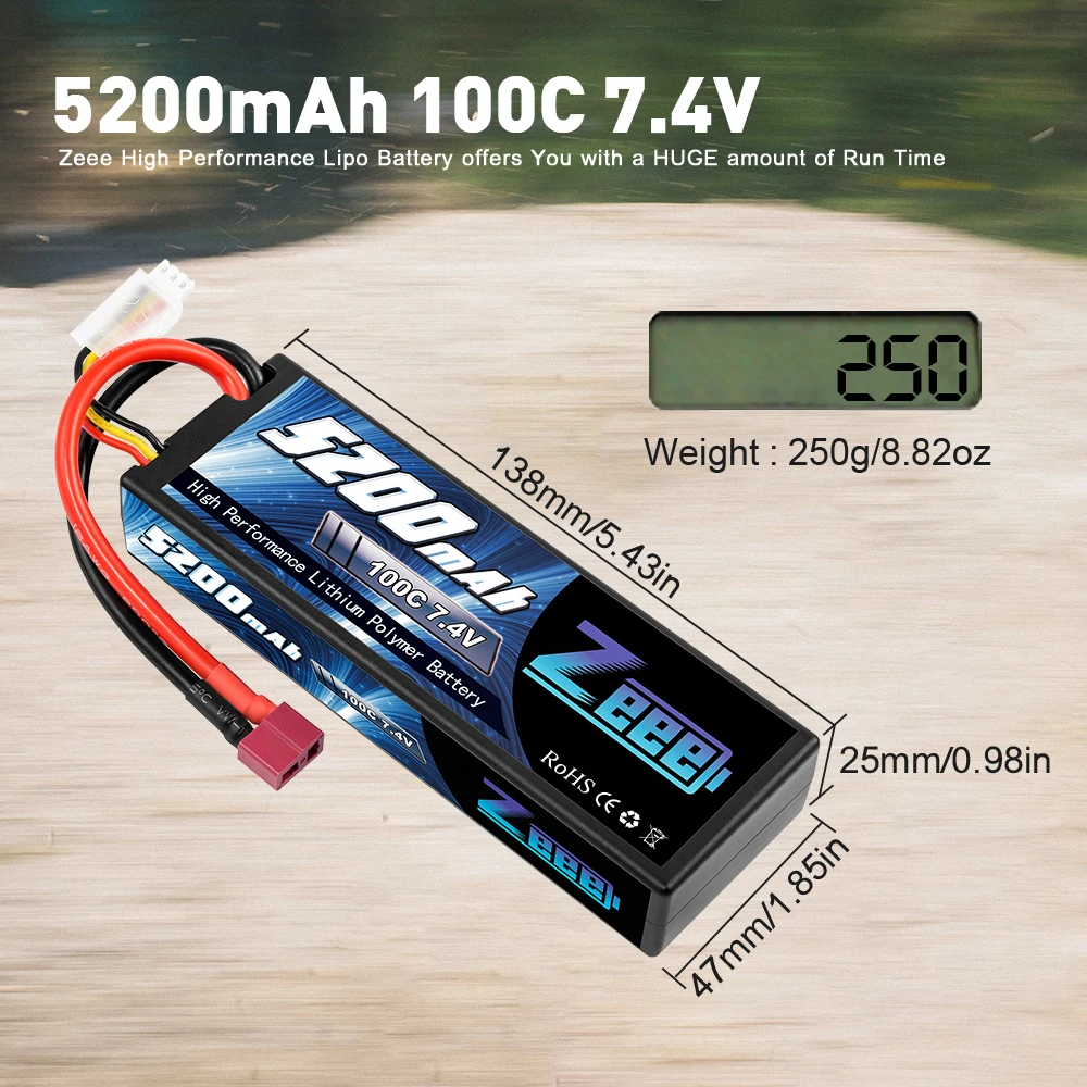 2 шт zeee 74 в 100c 5200 мач 2s lipo батарея с deans t кон
