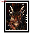 5D алмазная живопись с священными животными, квадратными и круглыми стразами, сделай сам, 3D вышивка крестиком в виде думанного дракона стразы, настенная мозаика