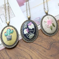1pc diy hand embroidery set necklace sweater chain for women cloth art flower cross stitch kits chrismas gift