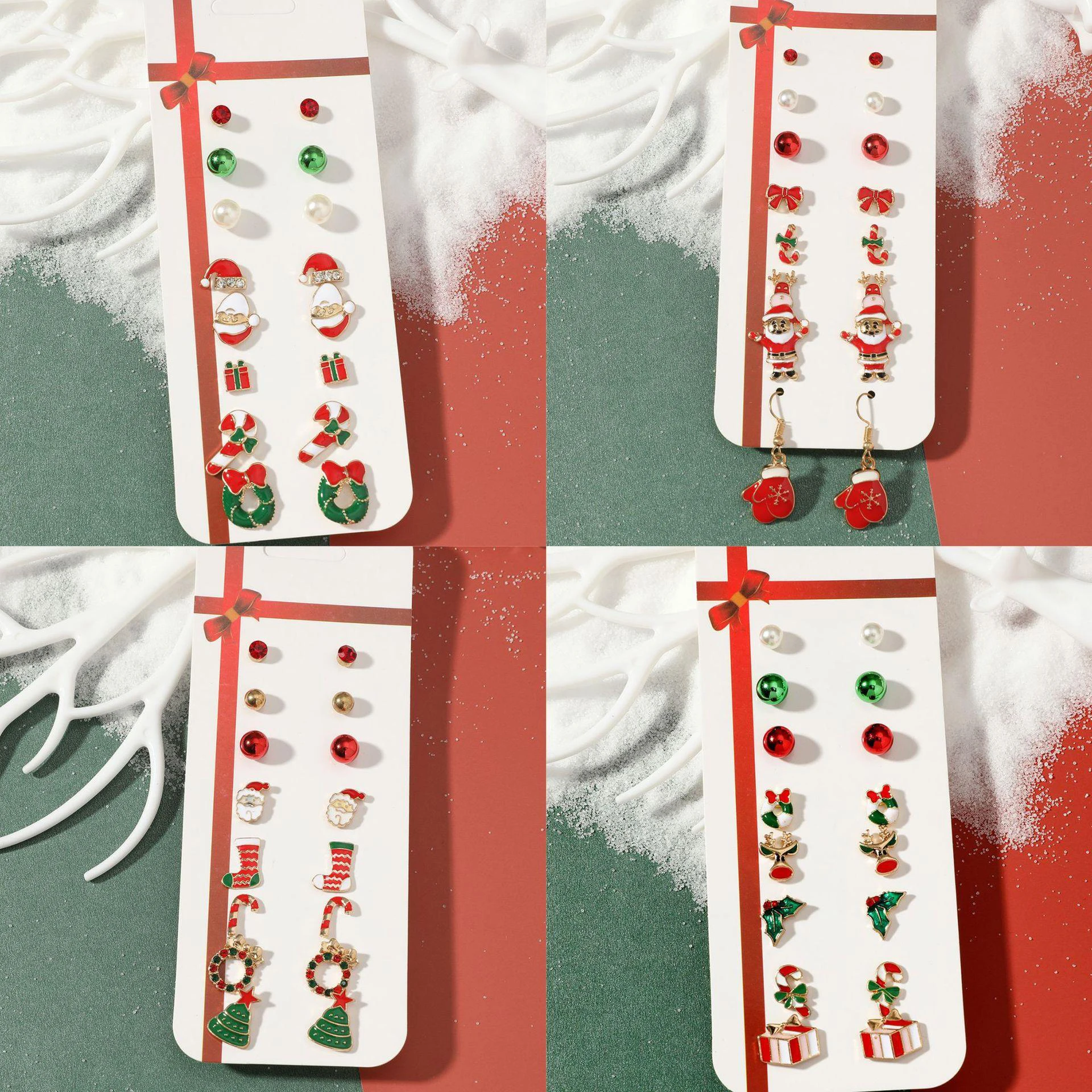 

Новые рождественские серьги-гвоздики из сплава с кристаллами, женские зимние милые маленькие серьги в виде снежинки, снеговика, дерева, мод...