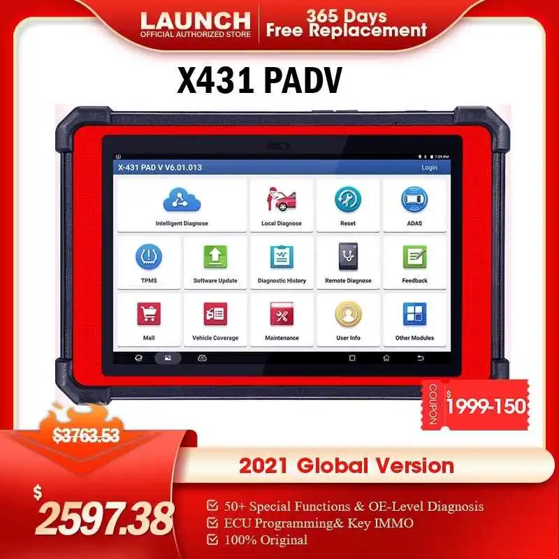 

LAUNCH X431 PAD V диагностические инструменты OBD2 сканер ECU онлайн Программирование Диагностика автомобиля автомобильные инструменты Бесплатная д...