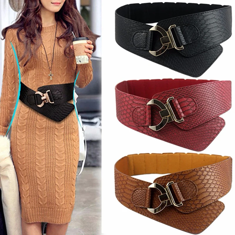 New Retro Style Loose Belt women's Rocking Chair Fashion Belt Gold Metal Rivet Wide Belt Dress Jacket