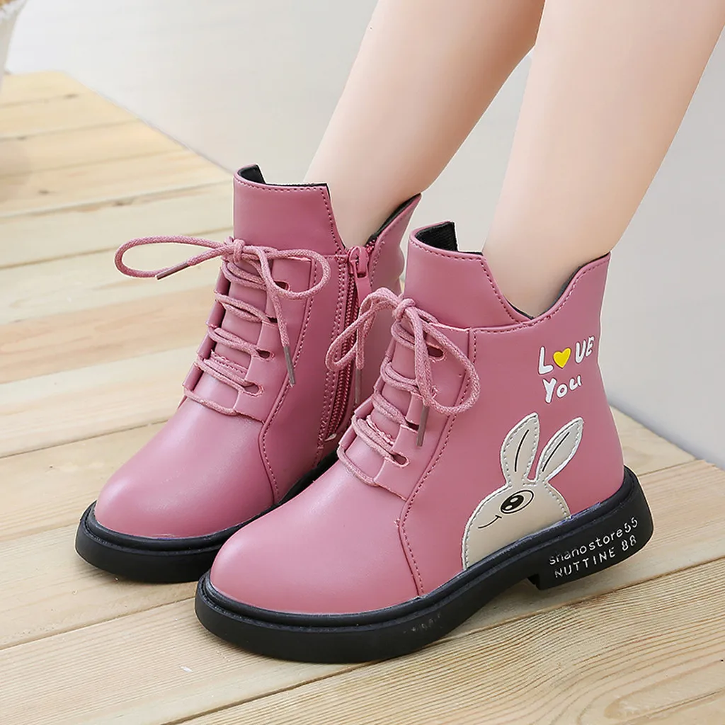 winter boots Children Baby toddler girl boots princess Cartoon Shoes Leather Winter Cotton Warm winter boots kids#Y3