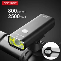 gaciron bicycle headlight 800lm eye friendly daylight tone xpl2 bead 5 modes 2500mah alloy housing usb charge led torch lantern
