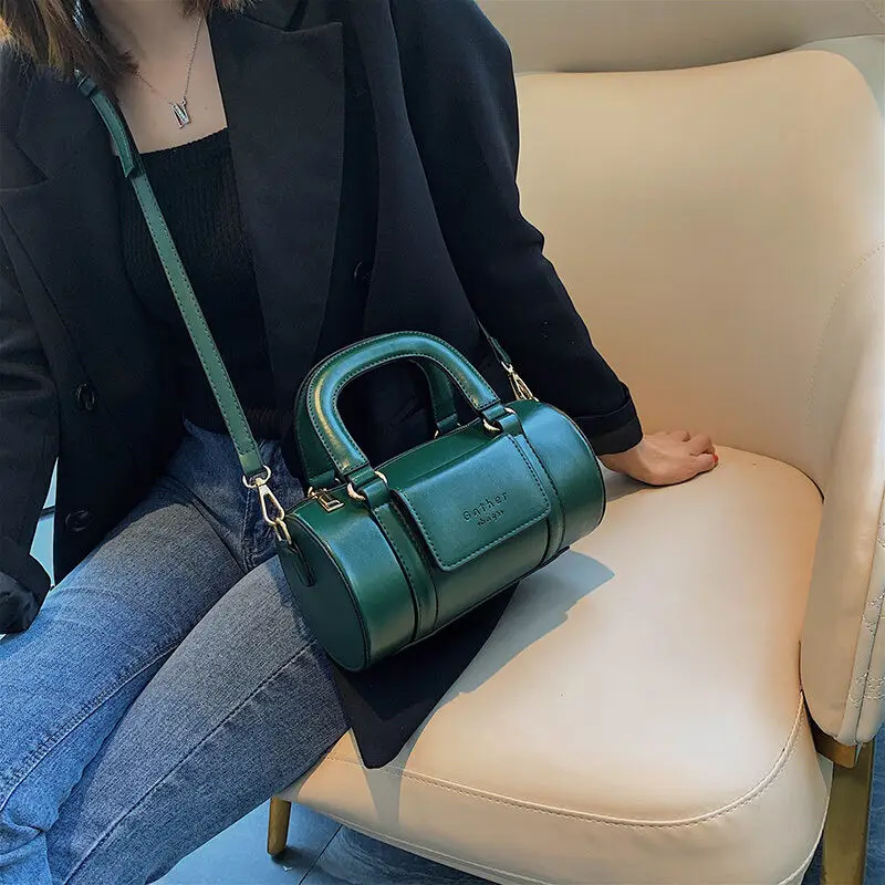 

Retro Cylinder Crossbody Bag Women's Bag New 2019 Korean Style Fashion Trending Shoulder Bag Boston Pillow Bag