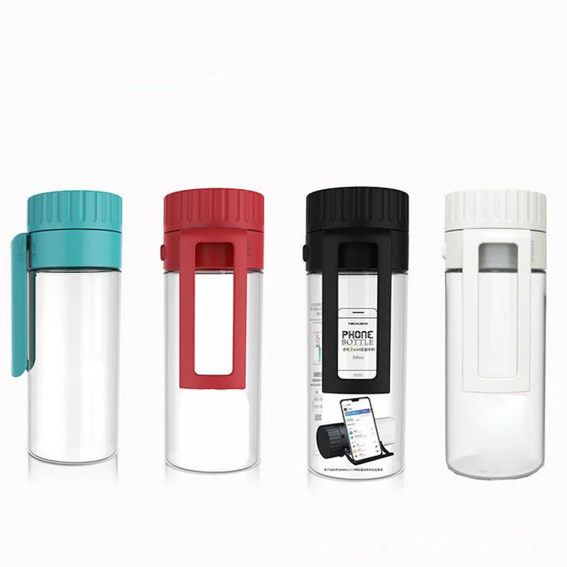 Mobile Phone Holder Water Bottle BPA Free Tea Cup Fruit Mug Sports Tour Hiking Portable Climbing Camp Bottles | Дом и сад