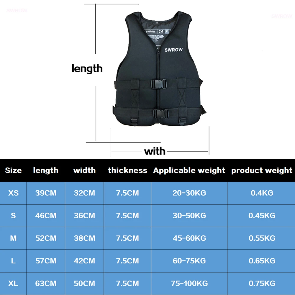 Outdoor Water Sports rafting Neoprene Life Jacket for children and adult swimming snorkeling wear fishing Kayaking Boating suit