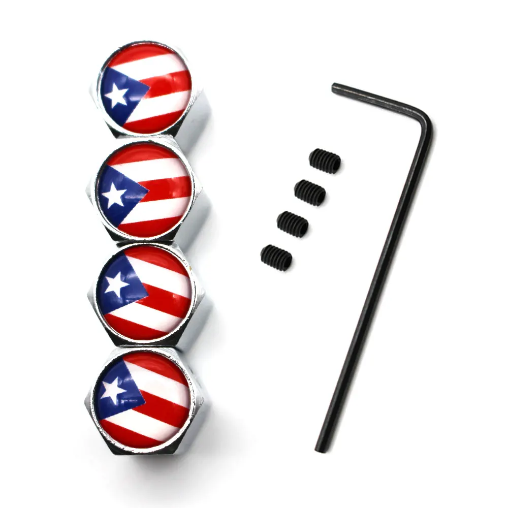 4 шт./компл. Стайлинг автомобиля цинковый сплав Противоугонный флаг Пуэрто Рико