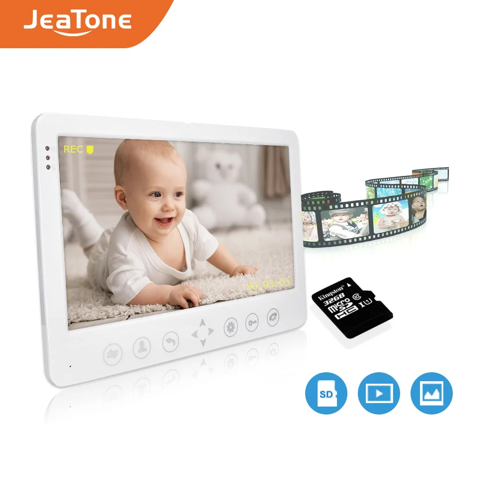 Видеодомофон JeaTone 2 Наружные камеры + монитор 7 дюймов дверной звонок
