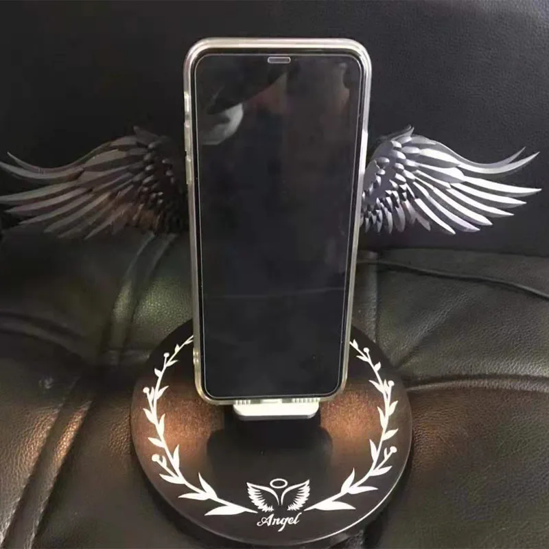 10w angel wings wireless charger wireless charging station with wings for iphone samsung huawei xiaomi black pink white free global shipping