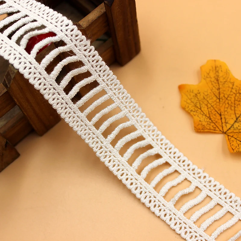 5 ярдов белого и черного цвета хлопковая вышитая кружевная лента с вышивкой для