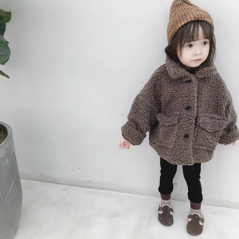 2019 Winter Fashion Baby Boys Girls Coat Children Thick Warm Outerwear Kids Lamb Wool Jacket Cotton Soft Cardigan Hot Sale | Детская