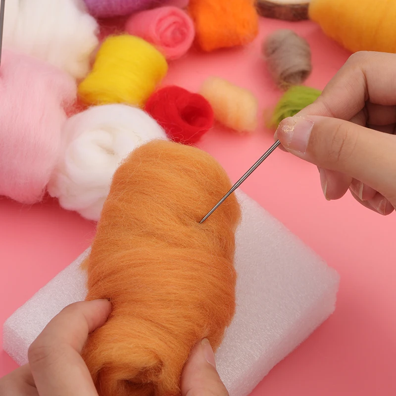 RORGETO Cute Cat Wool Felt Doll Craft DIY Non Finished Poked Set Handcraft Kit Needle Felting Toy Keychain Material Pack | Дом и сад