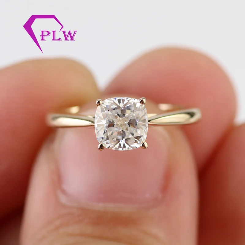 Customizd 14-каратное желтое золото 9х9 мм 3 5ct подушка старая Европа D Color VVS Moissanite 2