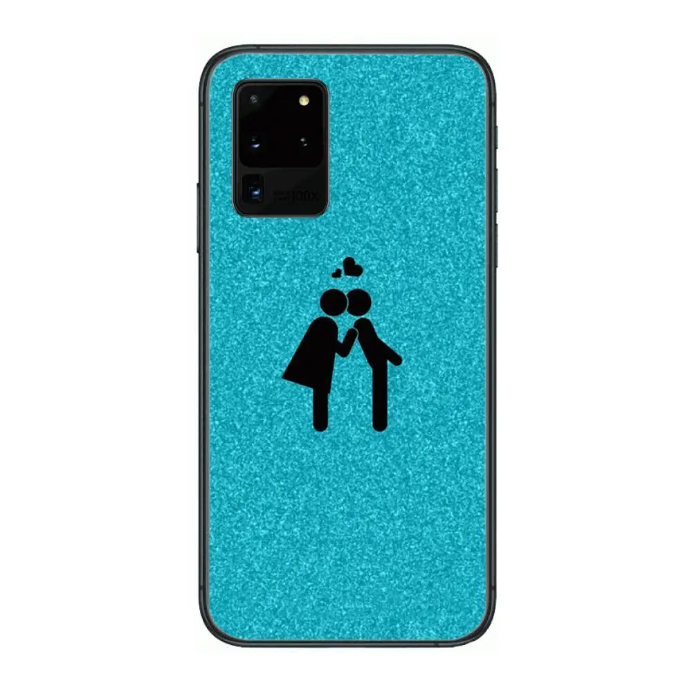 

Blue Icon Fashion Phone cover hull For SamSung Galaxy S 6 7 8 9 10 20 Plus Edge E 5G Lite Ultra black soft bumper