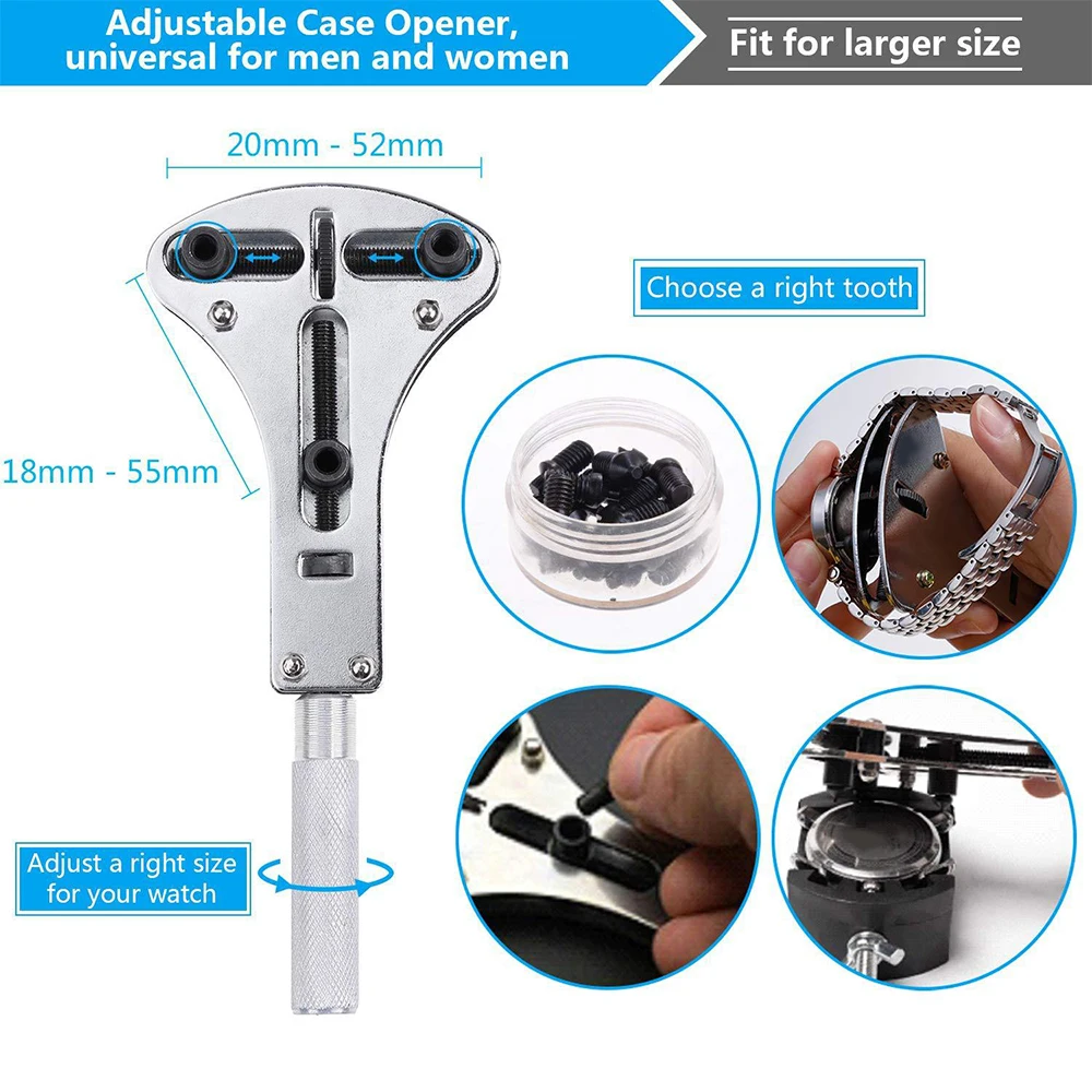 Набор инструментов для ремонта часов 147/151 предмет, открыватель корпуса, удаление пина звена браслета, набор инструментов для обслуживания часового механизма для часов Fossil и Rolex_watch.