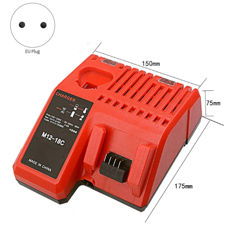 Подходит для Milwakee M12-18C зарядное устройство литиевой батареи 18V литиевая батарея