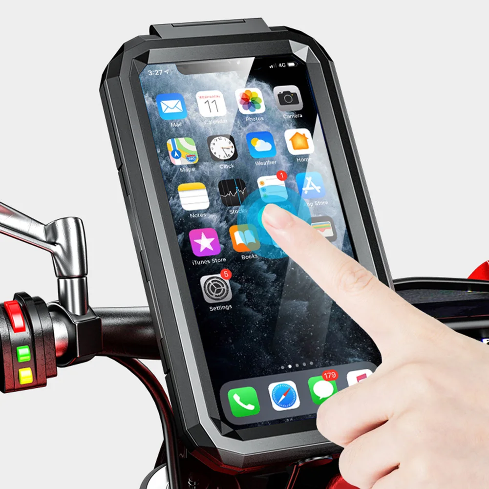 

M18S Bike Cell Mobile Phone Holder Stand Waterproof Motorcycle Bike Handlebar Rear View Mirror Phone Holder Case