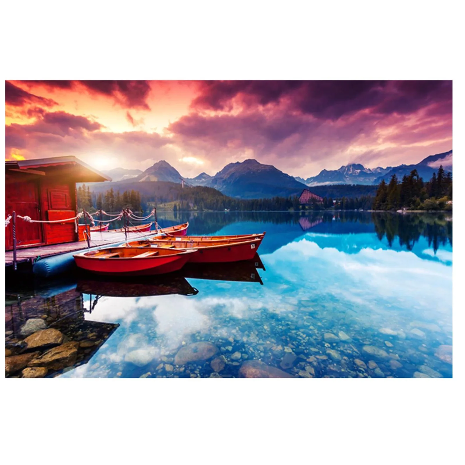 

5D Landscape Full Round Diamond Painting Boat Sticker Diamond diy Embroidery Home Decor Mosaic Rhinestone Pasted Cross Stitch