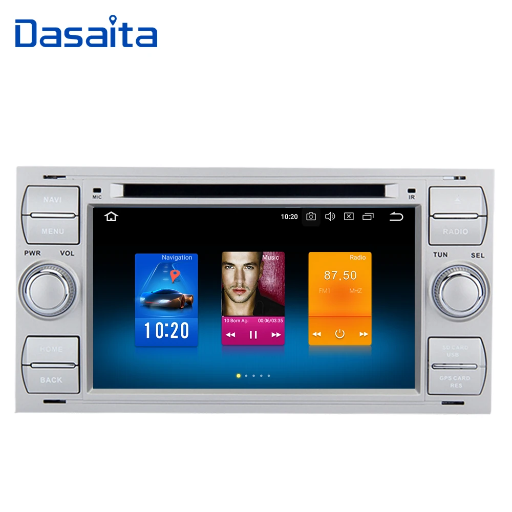 Dasaita " сенсорный экран 2 din Android 9,0 автомобильный dvd-плеер для Ford Focus 2 Kuga Fiesta Mondeo 2003 2004 2005 2006 2007 gps радио
