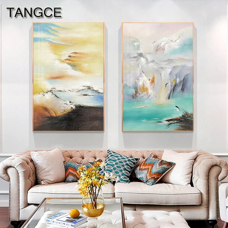 Абстрактная картина водопад пустыня на холсте скандинавский Маунтин плакаты
