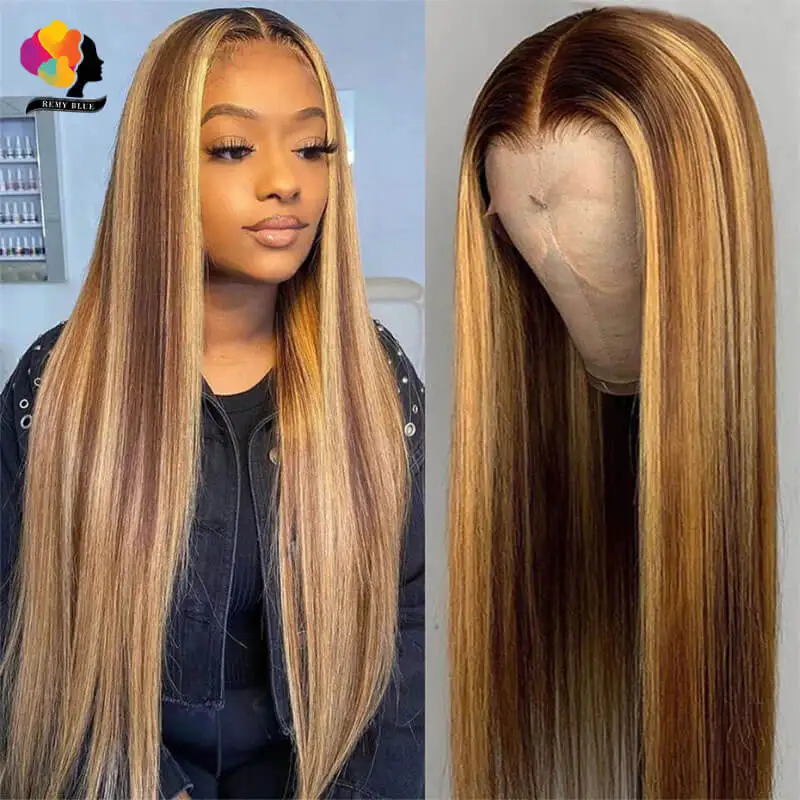 

P4/27 парик из прямых человеческих волос 13x1 T