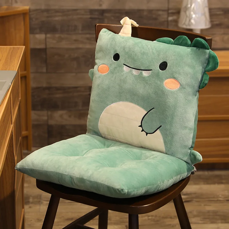 

Office Chair Seat Cushions 2 In 1 Cartoon Short Plush Sofa Cushion Super Soft Stuffed Butt Seat Pad Lumbar mat For Home Office