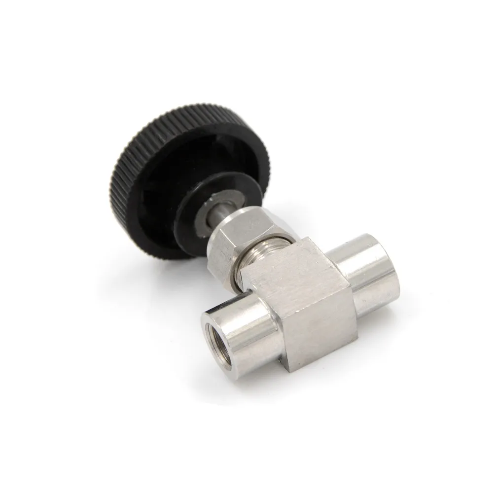 

1/4" 3/8" 1/8" BSP Equal Female Thread 304 Stainless Steel Flow Control Shut Off Valve Needle Valve 915 PSI Water Gas Oil
