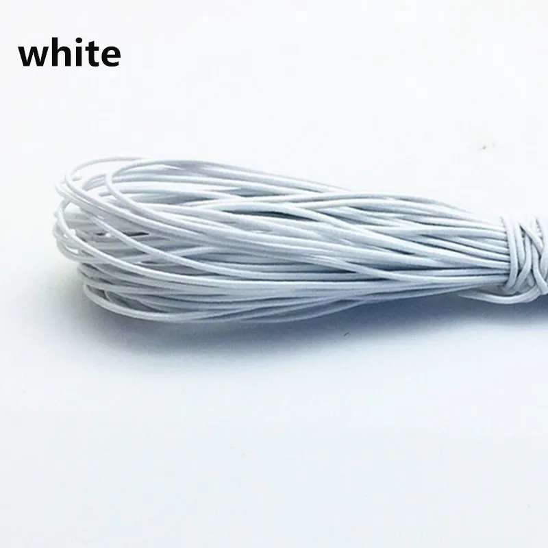 white 10 yardsHigh-Elastic 1mm Colorful Round Elastic Band Round Elastic Rope Rubber Band Elastic Line DIY Sewing Accessories AA7678 - Цвет: white