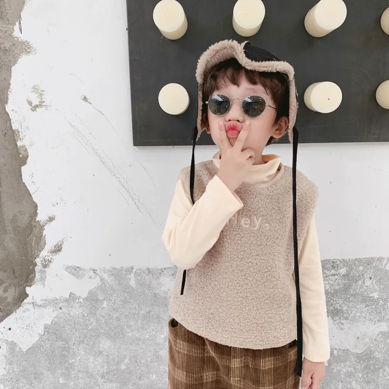 WLG осенне зимний жилет для мальчиков и девочек детский бархатный без рукавов с