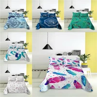 bedding sheet with pillowcase color feathers flat sheet bedclothes queen king sheets for adults kids bedroom home textile