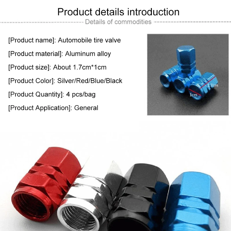 

4 Pcs Car Tire Valves Stem Bolt-in Alloy Leakproof Dustproof Wheel Valves Cover Tyre Stem Air Auto Replacement