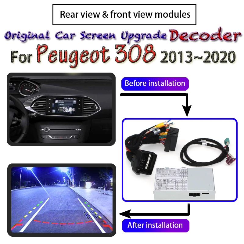 Для Peugeot 308 408 508 4008 5008 2013 ~ 2020 Модуль задней камеры декодер заднего вида парковки