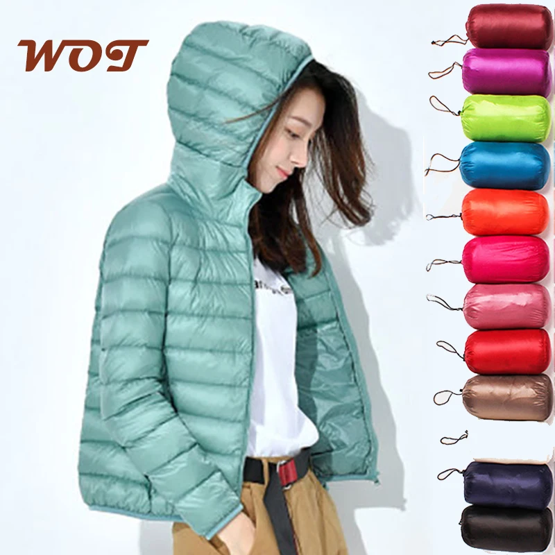 Ультра светильник размера плюс тонкая пуховая куртка для женщин 2021 осень зима Slim