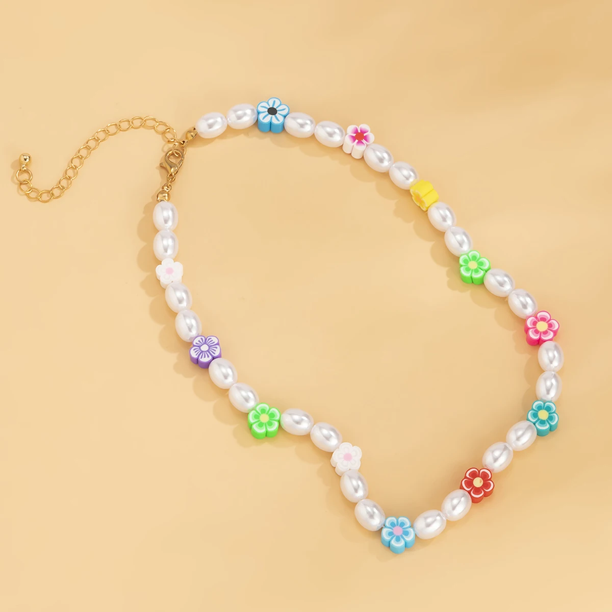 

PuRui Bohemia Colorful Flower Pearl Beads Choker Necklace for Women Fashion Choker Collar Girl Trendy Necklace 2021 Jewelry Gift
