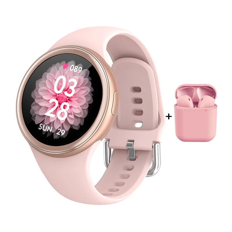 

Women Smart Watch 2021 Rose Gold Smartwatch Call Whatsapp Notification Waterproof IP68 Custom DIY Watchface Fitness Tracker