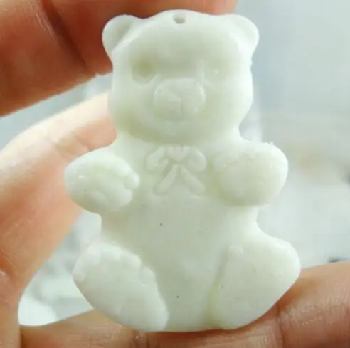 Натуральный камень кварц кристалл китайский ручной резной статуя медведя кулон