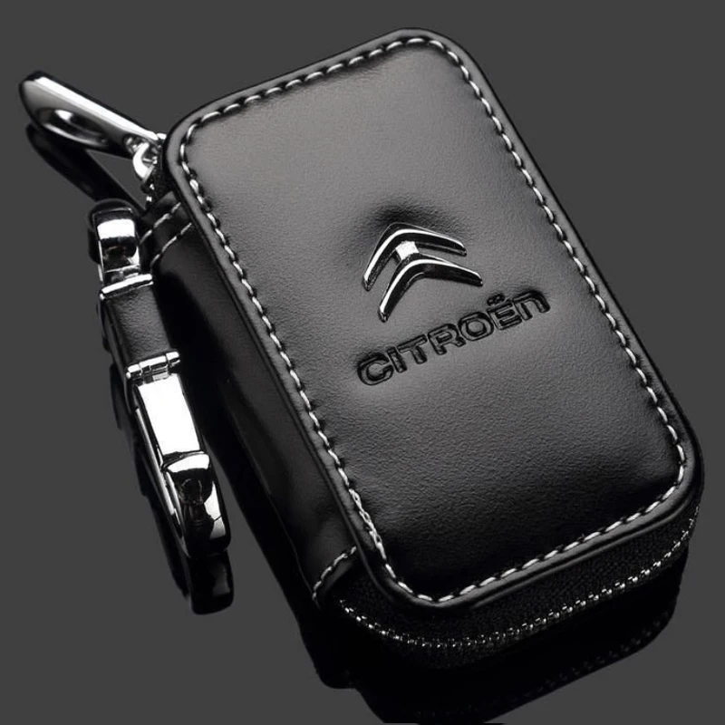 

Leather Car Key Cover Storage Case Shell Wallet For Citroen logo C3 C4 C4L C5 C6 XSARA PICASSO Car Accessories